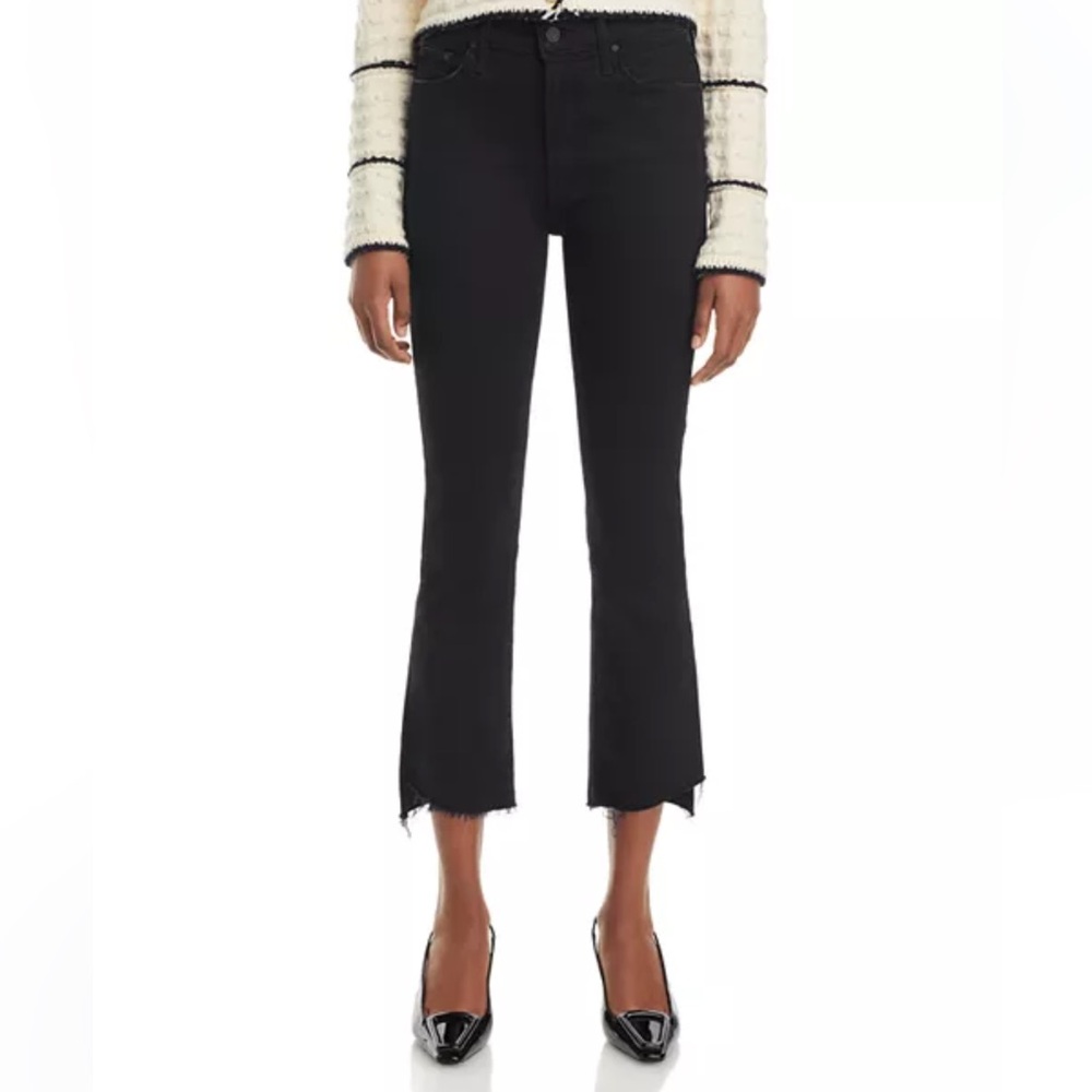 The Insider High Rise Crop Step Fray Bootcut Jeans black size 29